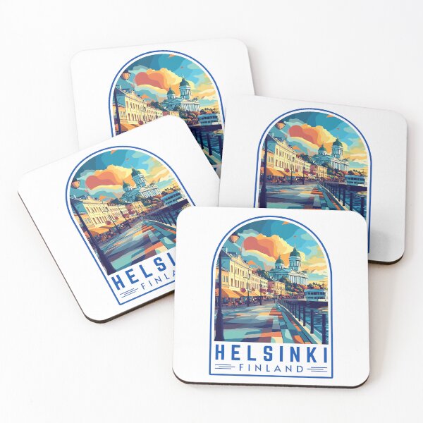 Item preview, Helsinki in Finland Vintage Travel Art Emblem designed and sold by MaateoDesign.