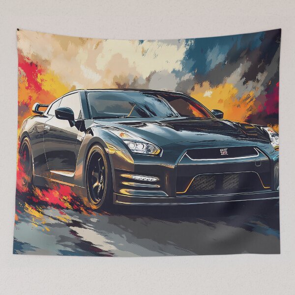 Item preview, Stealth Icon – Gunmetal Grey Nissan GT-R V-Spec R35 Pop Art V designed and sold by AutoPopStudio.