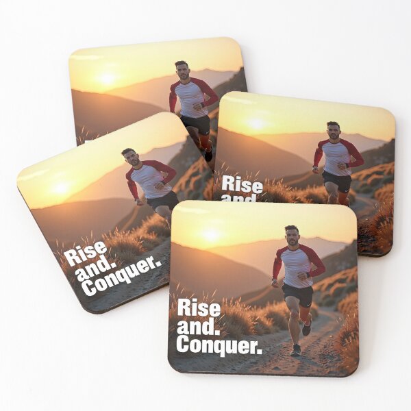 Item preview, Rise and Conquer – Motivational Runner at Sunrise designed and sold by nhk999.