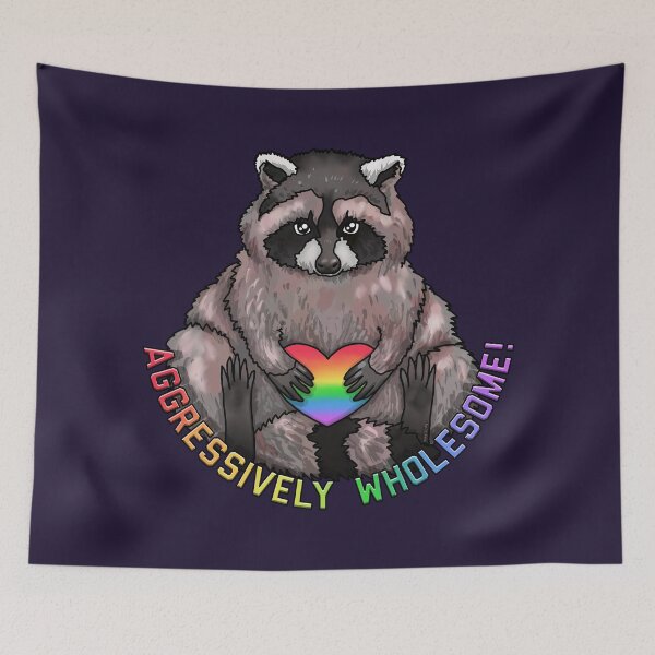 Item preview, Aggressively Wholesome Raccoon designed and sold by Art by Veya.