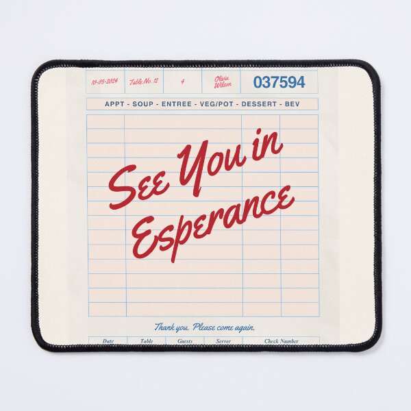 Item preview, See You in Esperance - Vintage Diner Guest Check Travel Print designed and sold by RM-Journey.