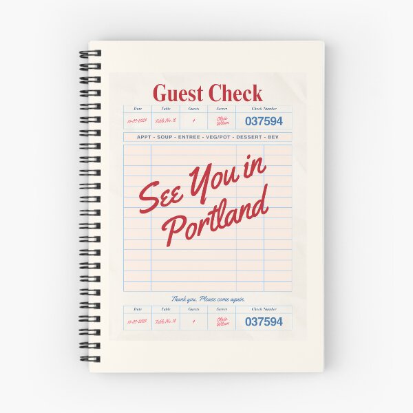 Item preview, See You in Portland - Vintage Diner Guest Check Travel Print designed and sold by RM-Journey.