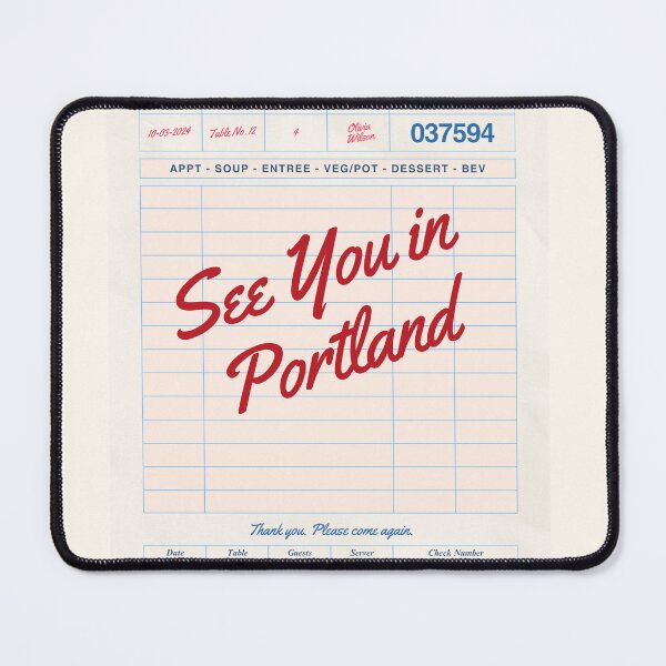 Item preview, See You in Portland - Vintage Diner Guest Check Travel Print designed and sold by RM-Journey.