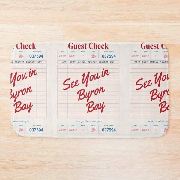 Item preview, See You in Byron Bay - Vintage Diner Guest Check Travel Print designed and sold by RM-Journey.