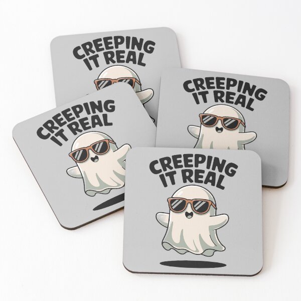 Item preview, Creeping It Real Cute Ghost T-Shirt | Funny Halloween Tee designed and sold by Collision19.