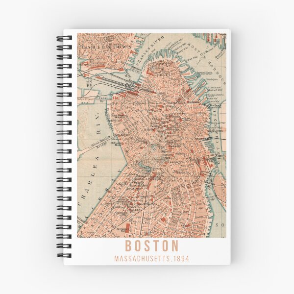 Item preview, Boston as it was in 1894: Travel poster, based on original city map (no AI!), New England, Massachusetts designed and sold by RetroTraveller.