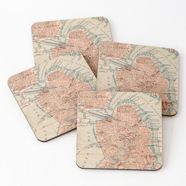Item preview, Boston as it was in 1894: Travel poster, based on original city map (no AI!), New England, Massachusetts designed and sold by RetroTraveller.