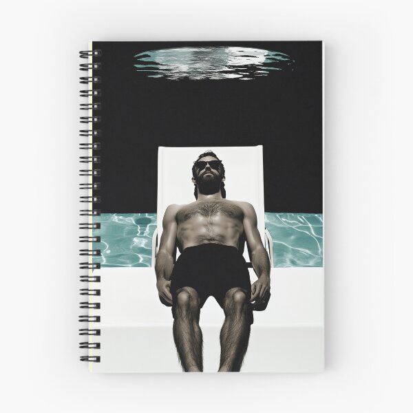 Artikelvorschau, Niedlicher haariger Mann in surrealistischer Fotomontage am Pool entworfen und verkauft von The Gallery Gaze.