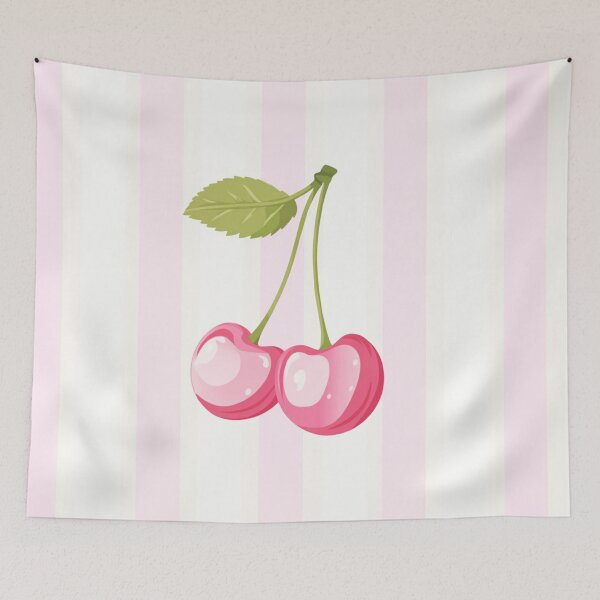 Item preview, Minimalist Retro Cherries Delight - Purple White Stripes designed and sold by UtArt.