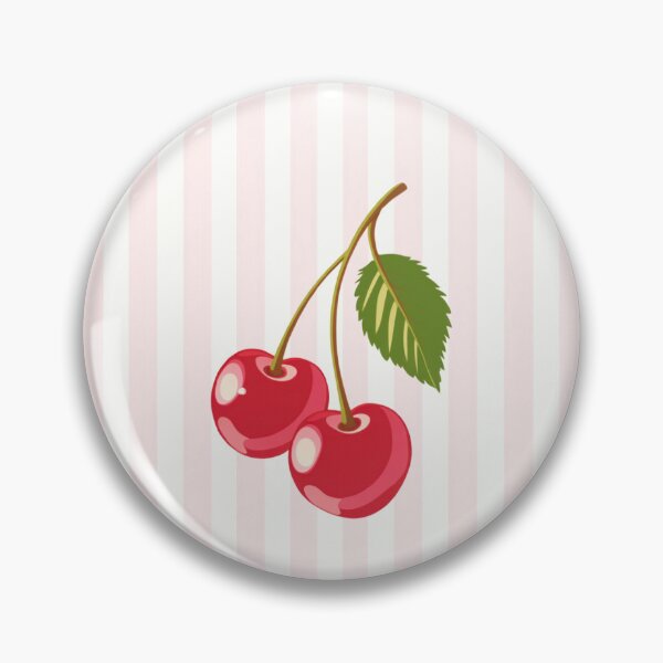 Item preview, Retro Cherries Delight Pink White Stripes designed and sold by UtArt.