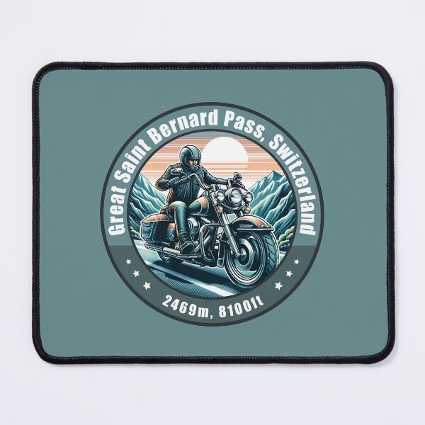 Item preview, Great St. Bernard Pass Switzerland Vintage Motorcycling Design designed and sold by CynthiaGraphics.