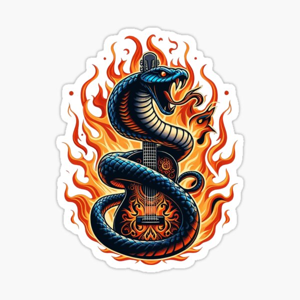 Item preview, guitar angry king cobra designed and sold by CrowDesign46.