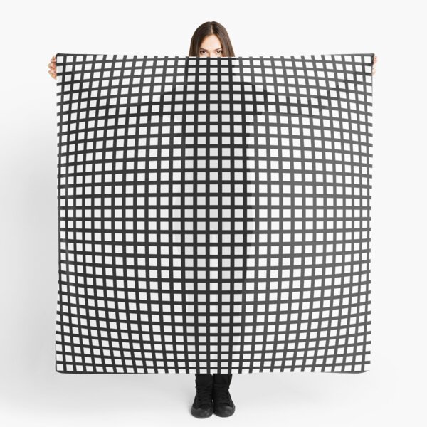 negative grid bulge - op art Scarf