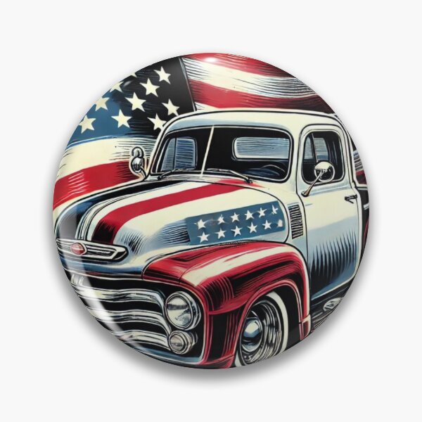 Item preview, Classic American truck with American flag designed and sold by Red, White & Blue Glory.