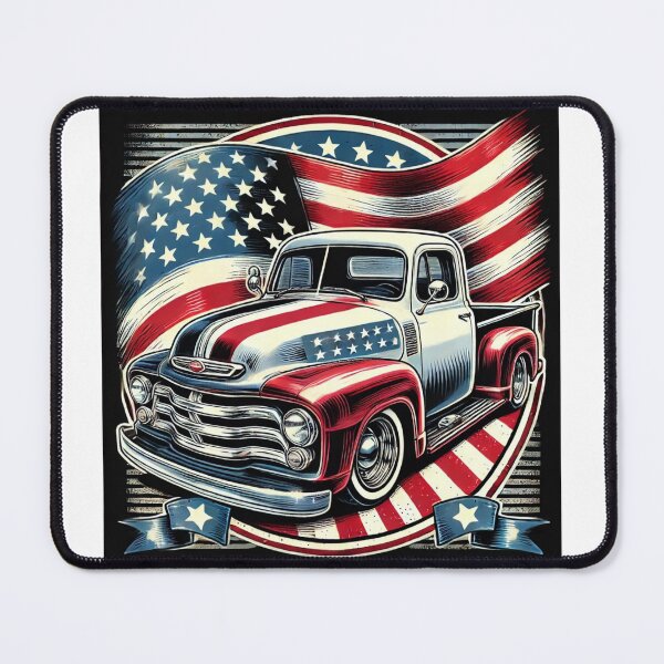 Item preview, Classic American truck with American flag designed and sold by Red, White & Blue Glory.