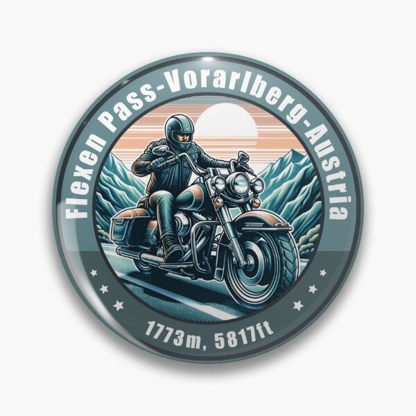 Artikelvorschau, Flexenpass Österreich Vintage Motorrad Design entworfen und verkauft von CynthiaGraphics.