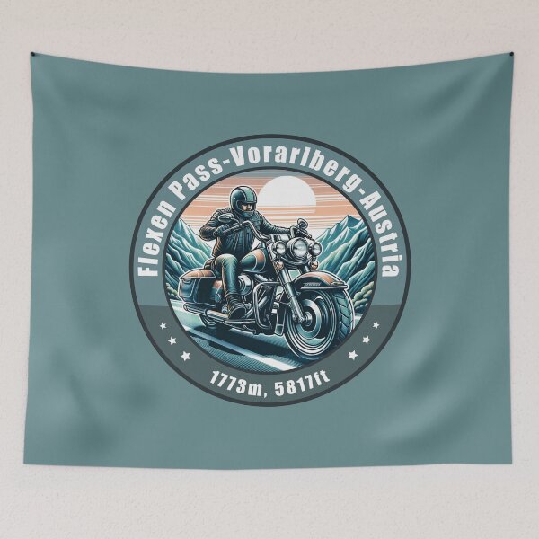 Item preview, Flexen Pass Austria Vintage Motorcycling Design designed and sold by CynthiaGraphics.