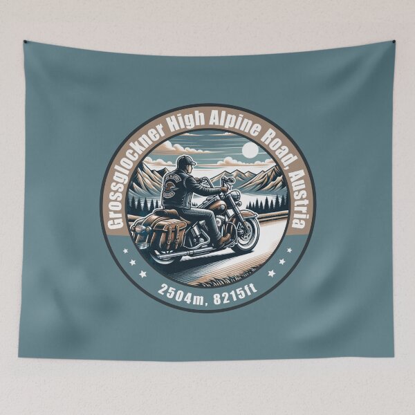 Item preview, Grossglockner High Alpine Road Austria Vintage Motorcycling Design designed and sold by CynthiaGraphics.
