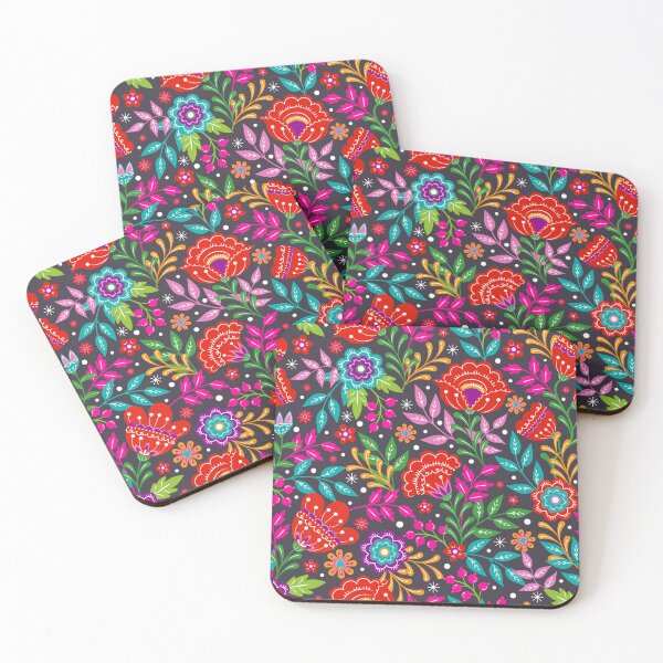 Item preview, Bold folk flowers  designed and sold by chiara-de-david.