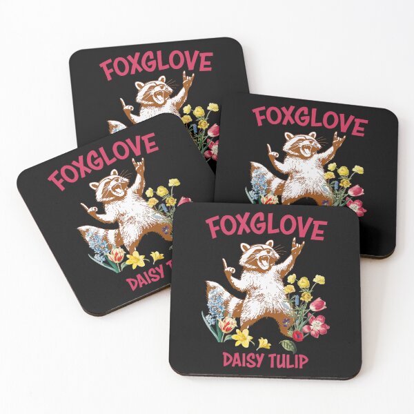 Item preview, Foxglove Daisy Tulip Funny Raccoon designed and sold by Galactic-Sketch.