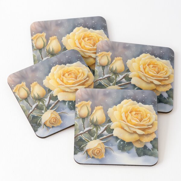 Item preview, Yellow Roses in Snow designed and sold by CalmnessbyChoice.