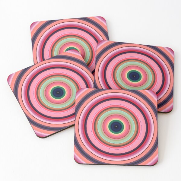 Item preview, Concentric Circles in Salmon Pink, Green and Red designed and sold by KaSaPo.