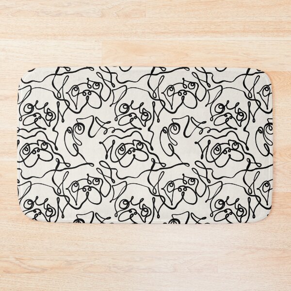 Item preview, One Line Pug Seamless Pattern designed and sold by Huebucket.