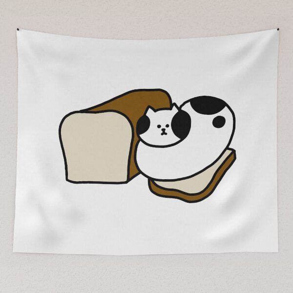 Item preview, a Cat and bread  designed and sold by superbaechoo.