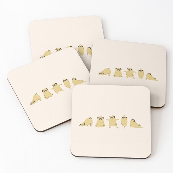 Item preview, Pug yoga pose minimal designed and sold by Huebucket.
