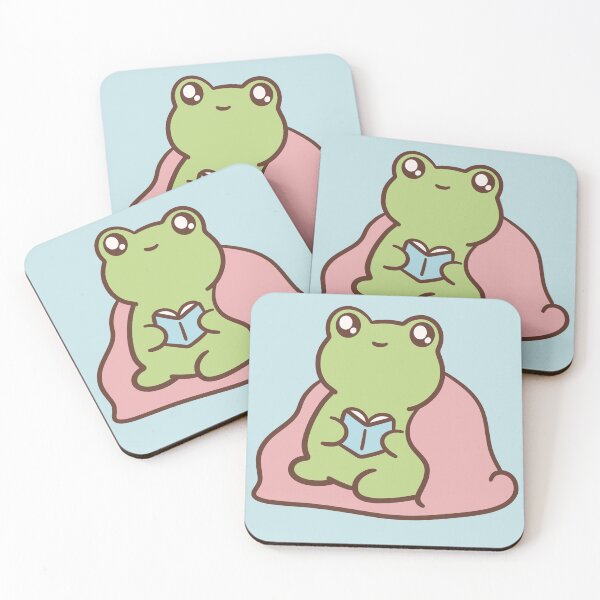 Item preview, cute and cozy reading frog with book designed and sold by kaybowzie.