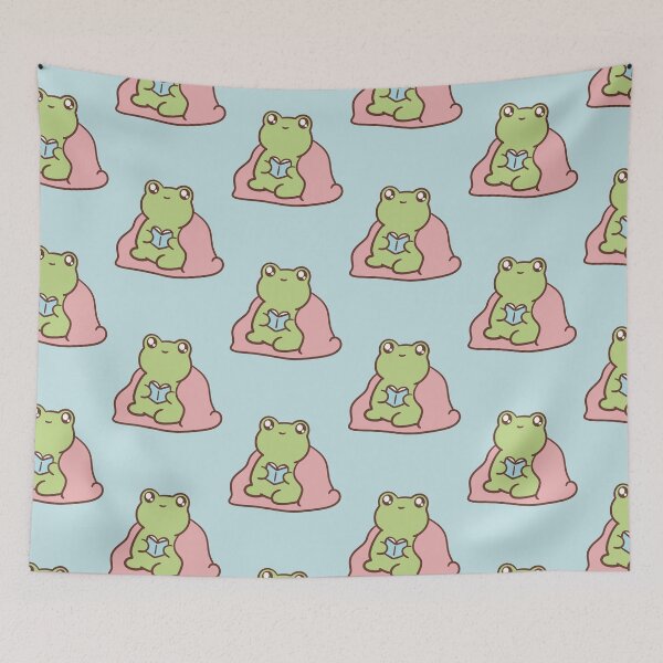 Item preview, cute and cozy reading frog with book designed and sold by kaybowzie.