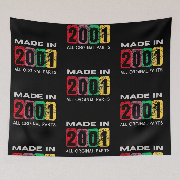 Item preview, Made in 2001 - All Original Parts | Retro Vintage Year of Birth Design designed and sold by Psycho-Crazy.