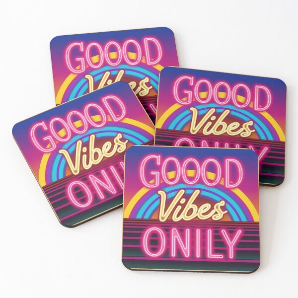 Item preview, Good Vibes Only - Retro Sunset Aesthetic 80s Rainbow Typography designed and sold by maxzTrendz.