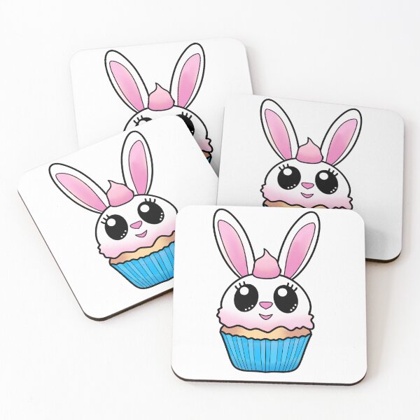 Item preview, Cute kawaii bunny rabbit cupcake  designed and sold by MindfulArtSandy.