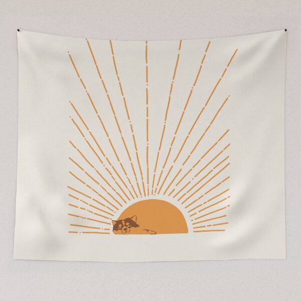 Item preview, Abstract Sunrise Corgi designed and sold by Huebucket.