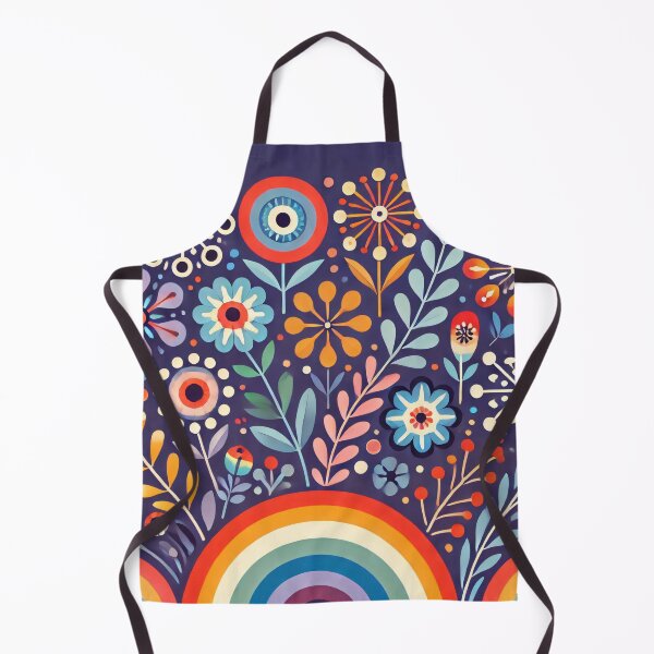 Item preview, Scandinavian Folk Art Rainbow – Colourful Florals and Purple by heidiannemorris designed and sold by FOLK ART FUSION.