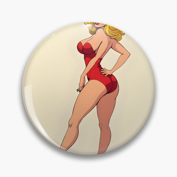 Item preview, Retro Pin-Up Blonde in Red Outfit and Heels designed and sold by Emilia-Design.