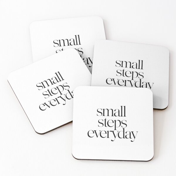 Item preview, "Small steps evertyday" with minimalist typography designed and sold by Zineshopz.