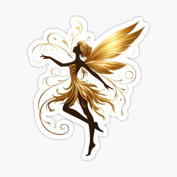 Item preview, Golden Fairy Silhouette designed and sold by ZanyPaintbrush.