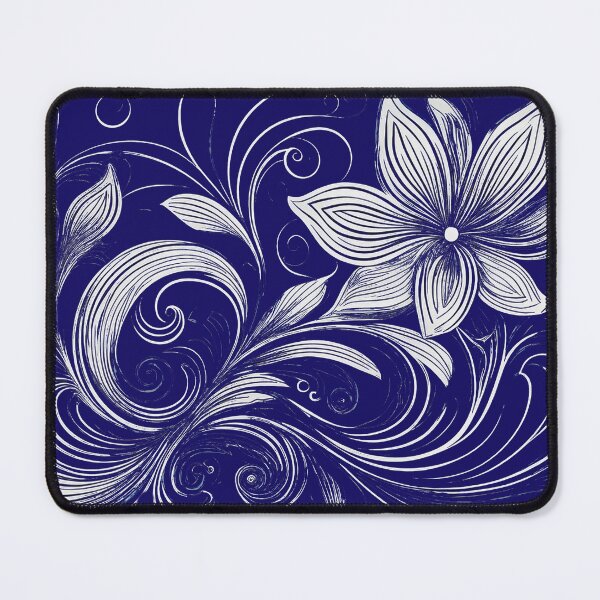 Item preview, White Line Drawing Flowers and Swirls designed and sold by Kathy Weaver.