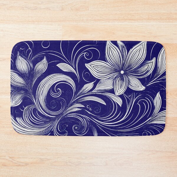 Item preview, White Line Drawing Flowers and Swirls designed and sold by Kathy Weaver.