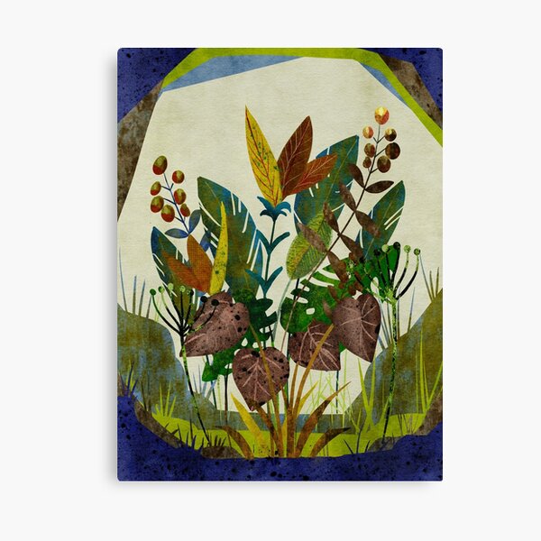 Vista previa del artículo con la obra «Plantas de colores otoñales en un marco en ángulo.», diseñado y vendido por Artsiefartsiejo.