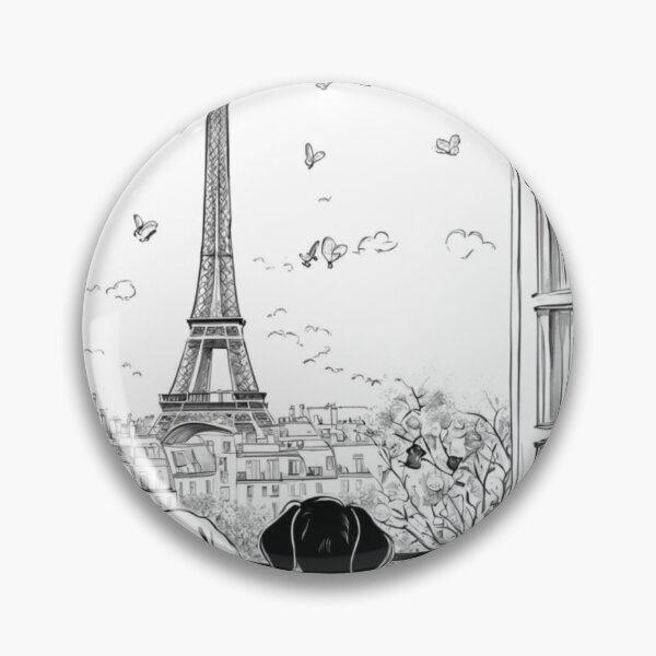 Item preview, Two Easter cocker spaniel puppy dog watching Paris Eiffel tower,  Easter dog wallpaper, easter dog picture, designed and sold by Coolparrotgirl.
