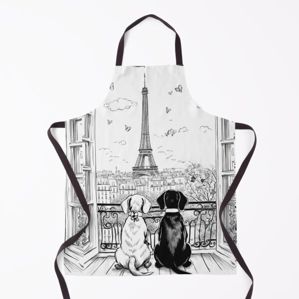 Item preview, Two Easter cocker spaniel puppy dog watching Paris Eiffel tower,  Easter dog wallpaper, easter dog picture, designed and sold by Coolparrotgirl.