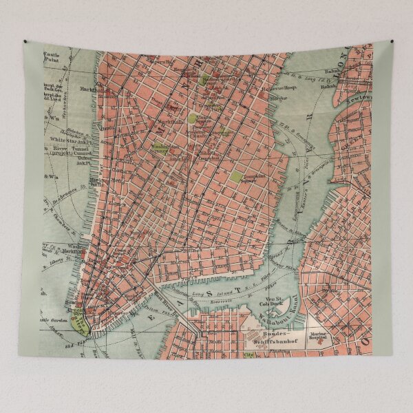 Item preview, New York City as it was 1895: Travel poster, based on original city map (no AI), NYC decor, South Manhattan designed and sold by RetroTraveller.