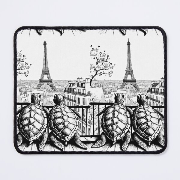 Item preview, Two Easter turtle watching Paris Eiffel tower, Easter turtle wallpaper, easter turtle picture, designed and sold by Coolparrotgirl.