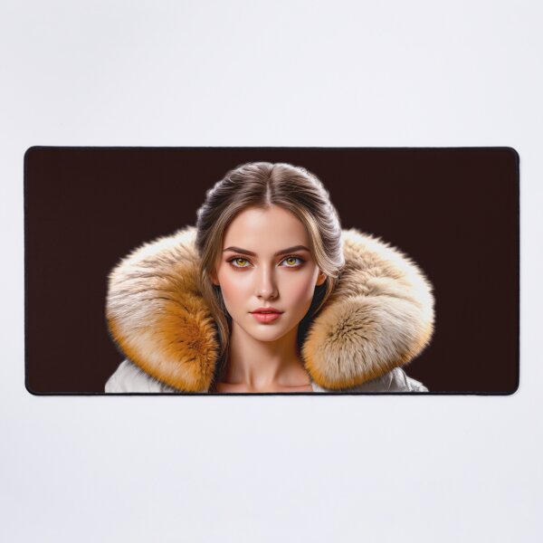 Item preview, Stunning Russian woman with striking features wearing fur coat designed and sold by paiteen09.