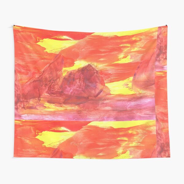 Item preview, Red mountain landscape. Art, painting. Encaustic, art decoration, sketch. Illustration hand drawn modern designed and sold by grafinya.