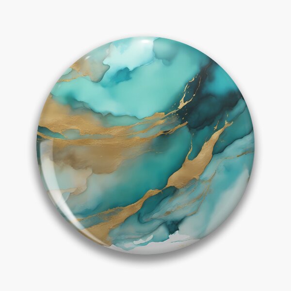 Item preview, Abstract Turquoise Gold designed and sold by CalmnessbyChoice.