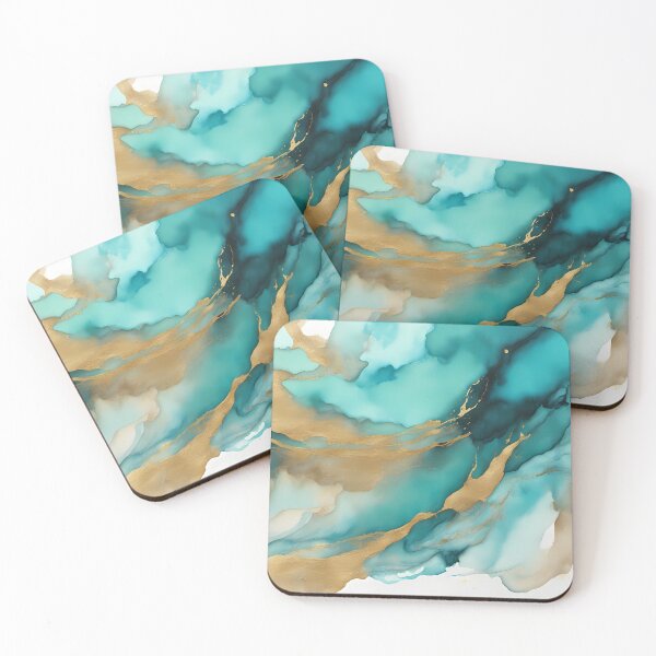 Item preview, Abstract Turquoise Gold designed and sold by CalmnessbyChoice.